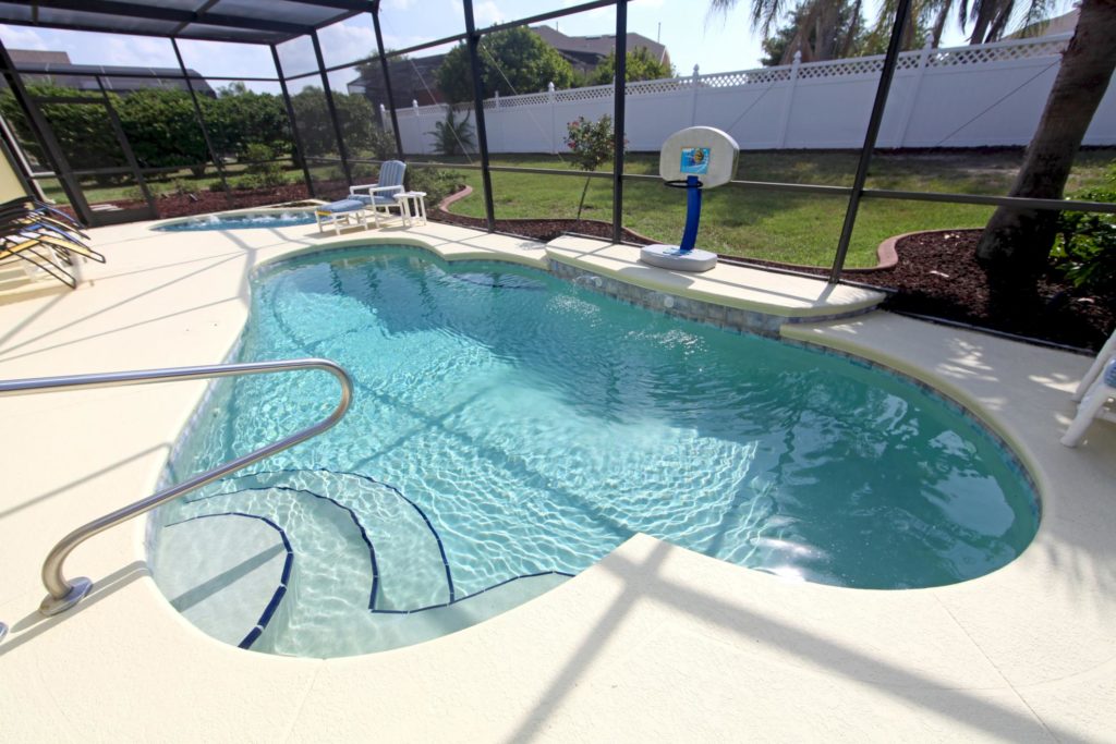 indoor swimming pool with mini basketball ring